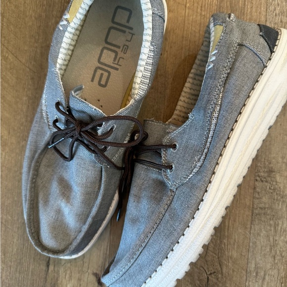 Hey Dude Other - Hey Dude Welsh Chambray Grey Slip-On Loafers
